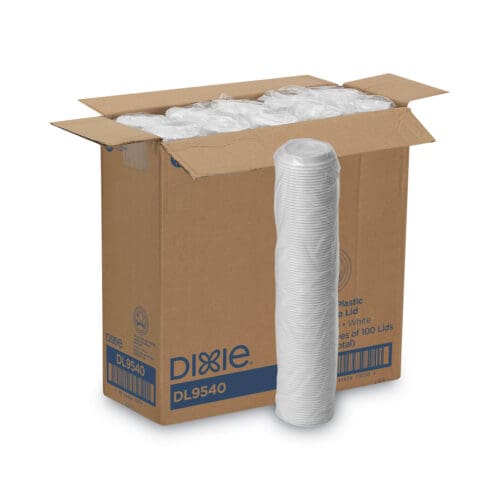 Sip-Through Dome Hot Drink Lids, Fits 10 oz Cups, White, 100/Pack, 10 Packs/Carton