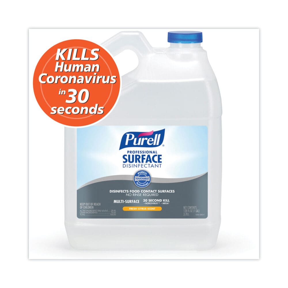 Professional Surface Disinfectant, Fresh Citrus, 1 gal Bottle, 4/Carton