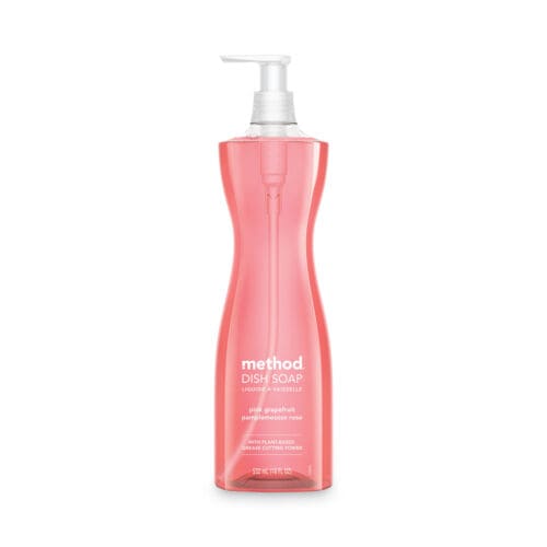 Dish Soap Pump, Hour-Glass Bottle Shape, Pink Grapefruit Scent, 18 oz Pump Bottle, 6/Carton