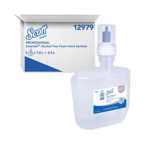 Essential Alcohol-Free Foam Hand Sanitizer, 1,200 mL, Unscented, 2/Carton