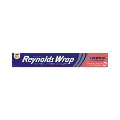 Standard Aluminum Foil Roll, 12" x 75 ft, Silver
