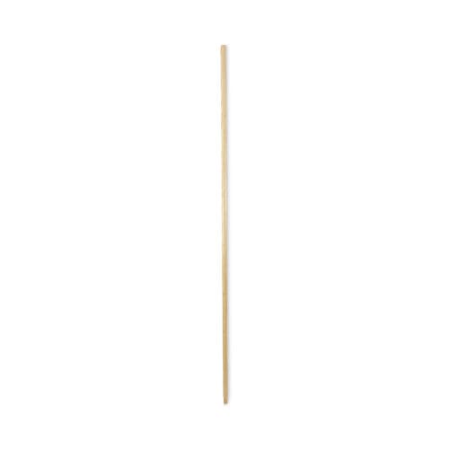Threaded End Broom Handle, Lacquered Wood, 0.94" dia x 60", Natural