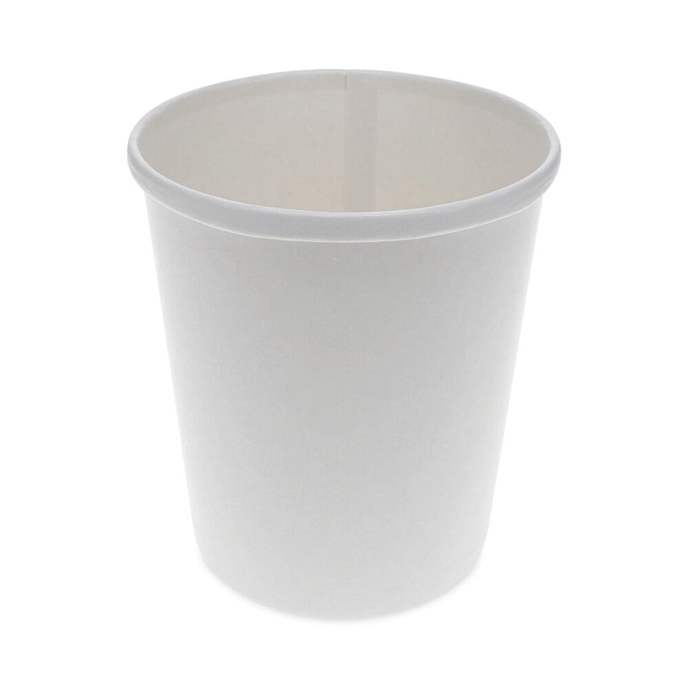 Paper Round Food Container, 32 oz, 5.13" Diameter x 4.5"h, White, 500/Carton
