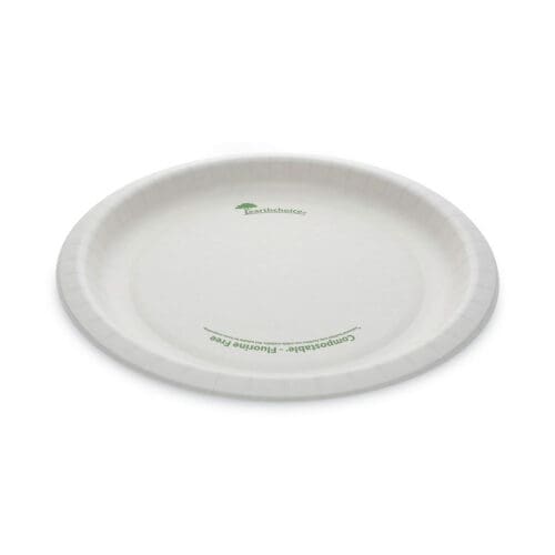 EarthChoice Pressware Compostable Dinnerware, Plate, 10" dia, White, 300/Carton