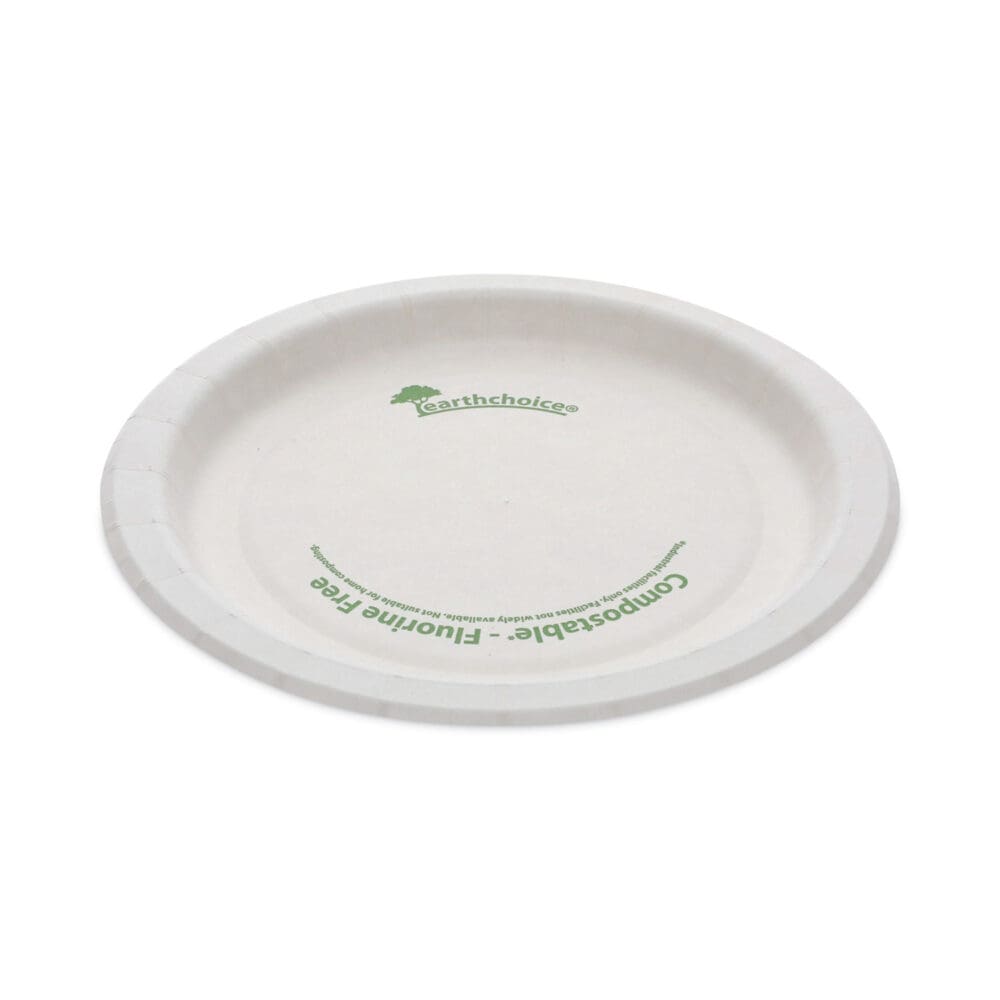 EarthChoice Pressware Compostable Dinnerware, Plate, 6" dia, White, 750/Carton