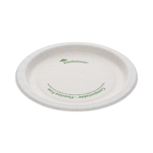 EarthChoice Pressware Compostable Dinnerware, Plate, 6" dia, White, 750/Carton