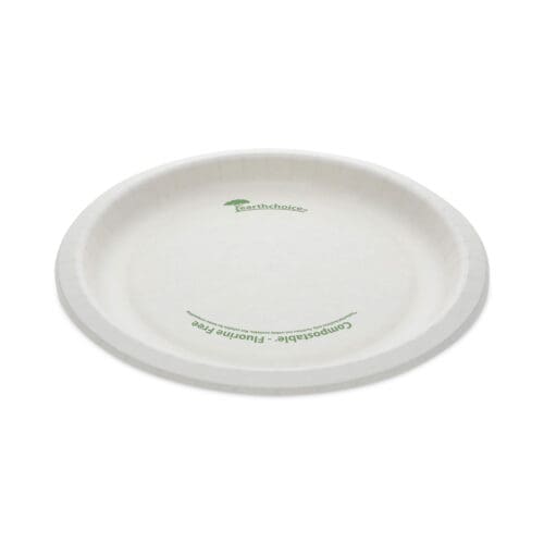 EarthChoice Pressware Compostable Dinnerware, Plate, 9" dia, White, 450/Carton