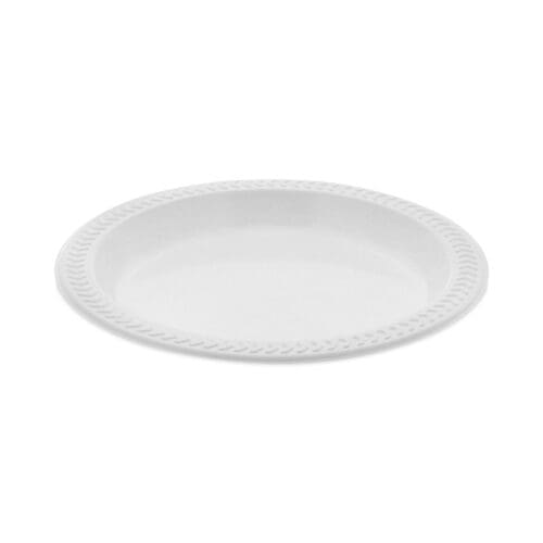 Meadoware Impact Plastic Dinnerware, Plate, 6" dia, White, 1,000/Carton