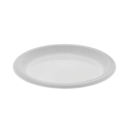 Meadoware Impact Plastic Dinnerware, Plate, 8.88" dia, White, 400/Carton