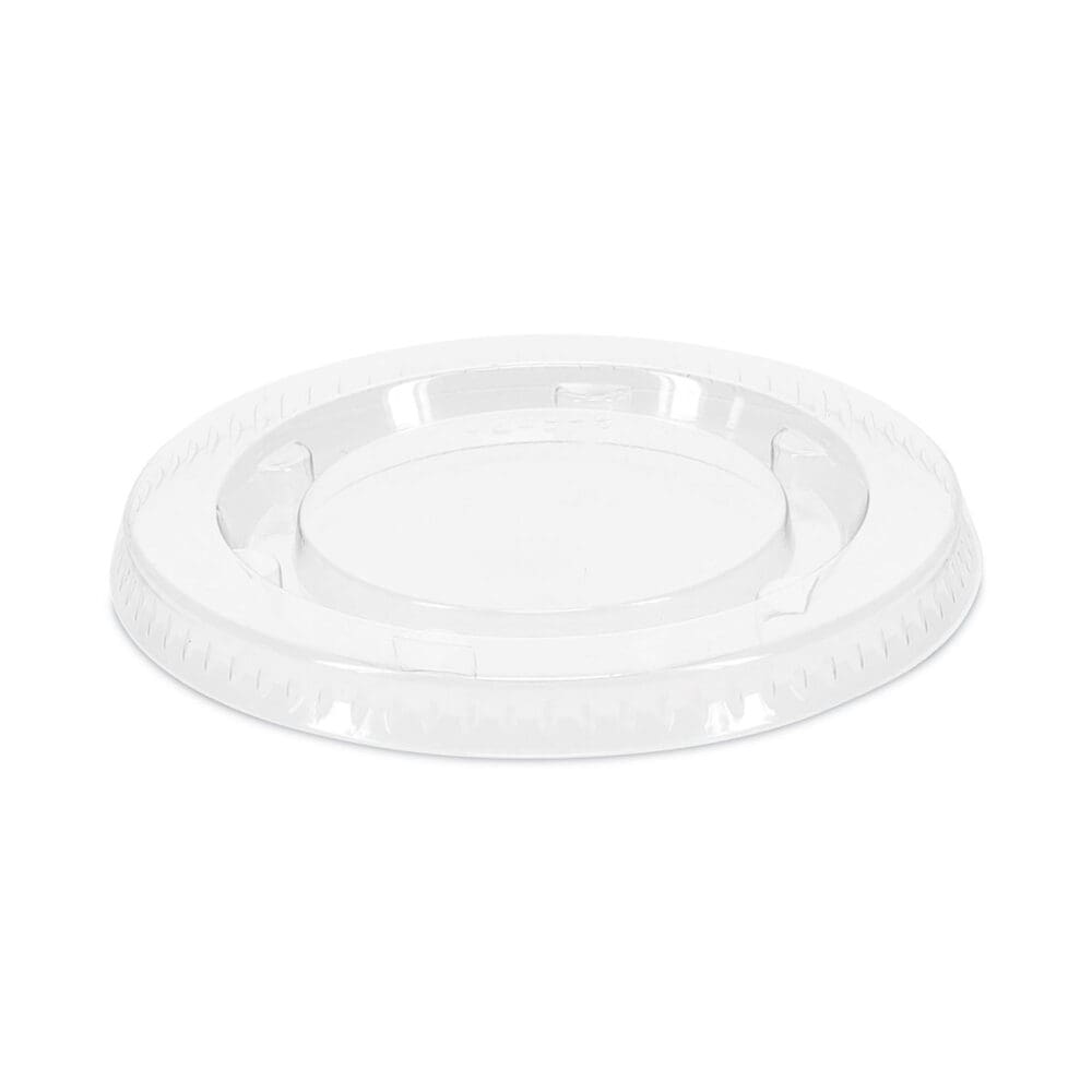 Plastic Portion Cup Lid, Fits 1.5 oz to 2.5 oz Cups, Clear, 100/Pack, 24 Packs/Carton