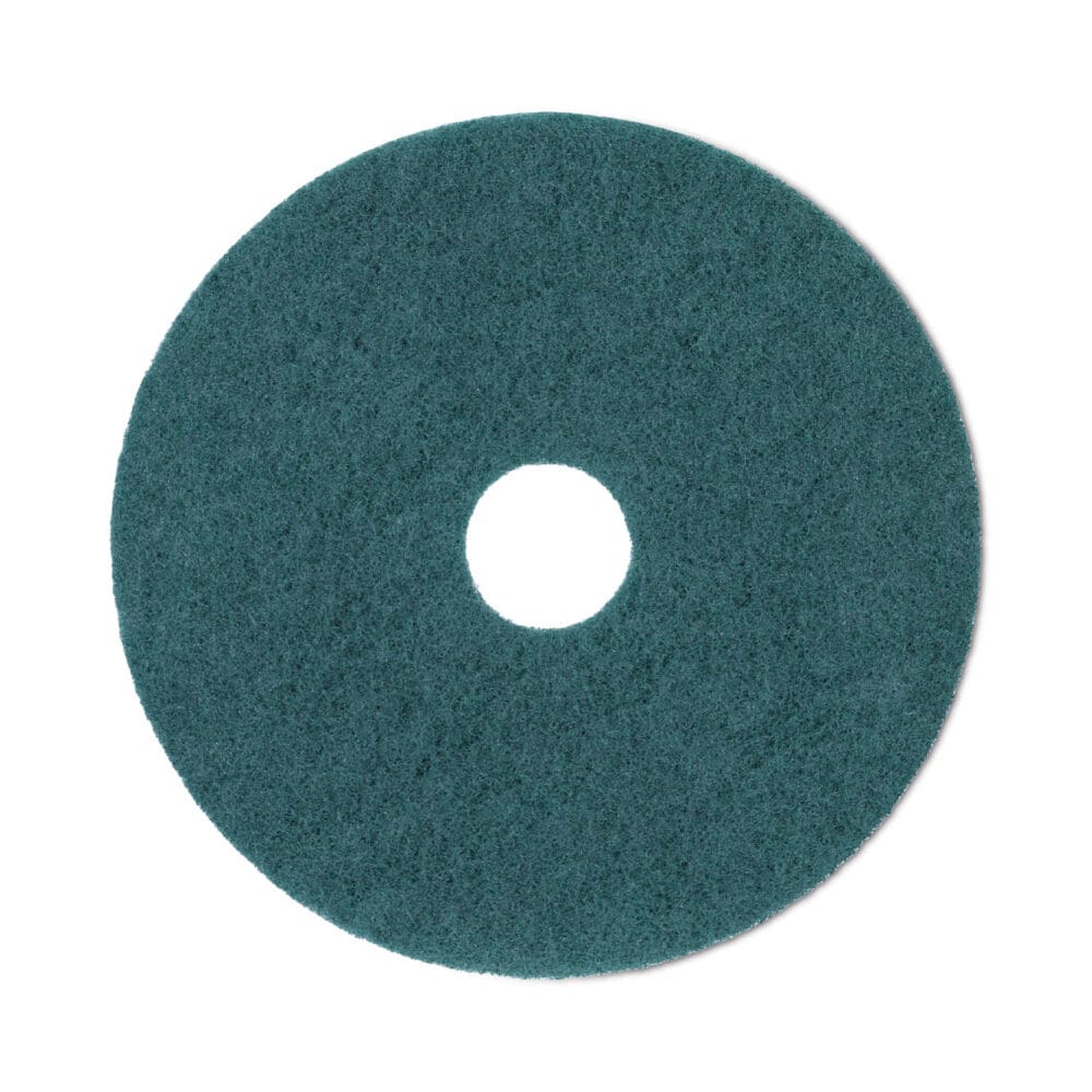Heavy-Duty Scrubbing Floor Pads, 20" Diameter, Green, 5/Carton