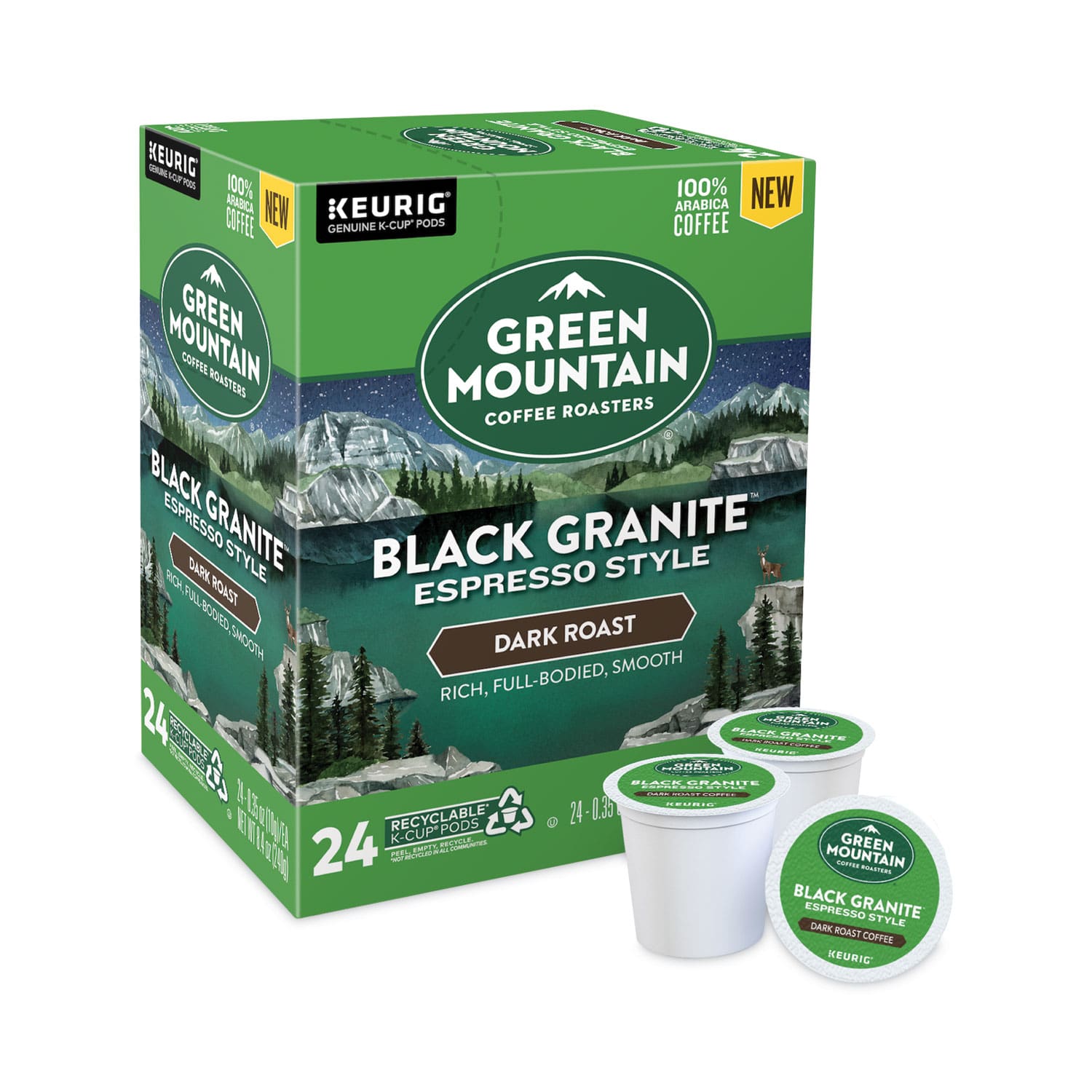 Black Granite Espresso Style K-Cups, 24/Box Black Granite Espresso Style K-Cups, 24/Box
