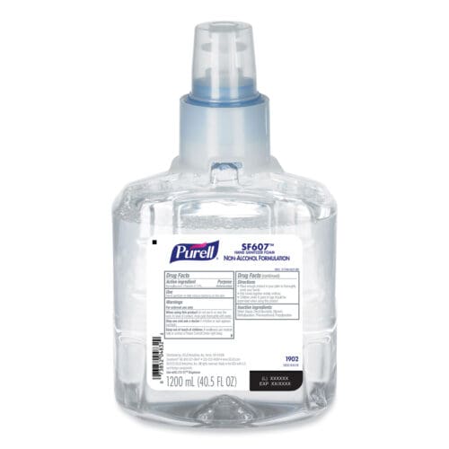 SF607 Instant Hand Sanitizer Foam, 1,200 mL Refill, Fragrance-Free, 2/Carton
