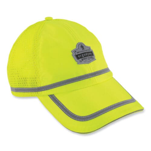 GloWear 8930 Hi-Vis Baseball Cap, Polyester, One Size Fits Most, Lime, Ships in 1-3 Business Days