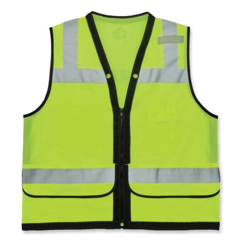 GloWear 8253HDZ Class 2 Heavy-Duty Mesh Surveyors Vest, Polyester, 2X-Large/3X-Large, Lime, Ships in 1-3 Business Days