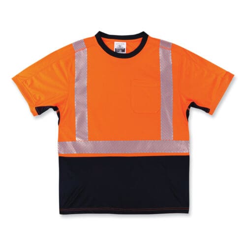 GloWear 8283BK Class 2 Lightweight Performance Hi-Vis T-Shirt, Polyester, Medium, Orange, Ships in 1-3 Business Days