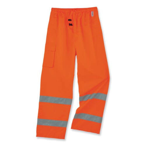 GloWear 8915 Class E Hi-Vis Rain Pants, Small, Orange, Ships in 1-3 Business Days