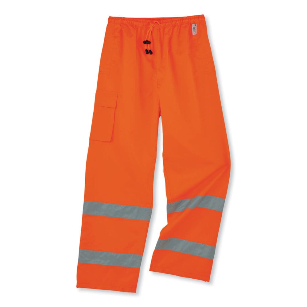 GloWear 8915 Class E Hi-Vis Rain Pants, X-Large, Orange, Ships in 1-3 Business Days