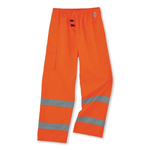 GloWear 8915 Class E Hi-Vis Rain Pants, X-Large, Orange, Ships in 1-3 Business Days