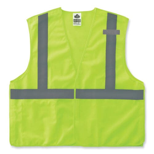 GloWear 8215BA-S Single Size Class 2 Economy Breakaway Mesh Vest, Polyester, 3X-Large, Lime, Ships in 1-3 Business Days