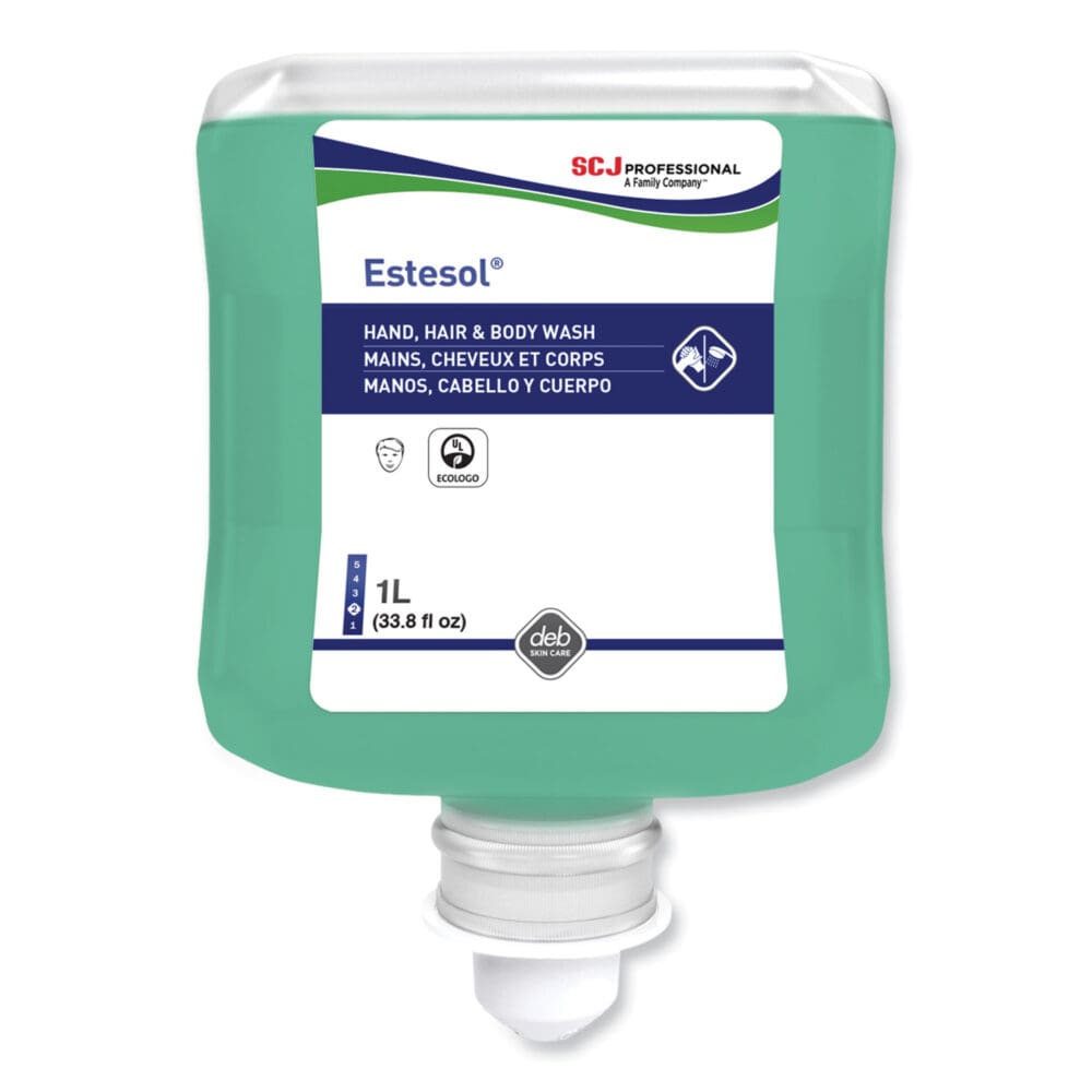 Estesol Hand, Hair and Body Cleaner Manual Cartridge, Rainforest Scent, 1 L Cartridge Refill, 6/Carton