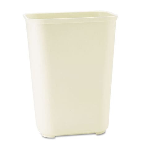 Fiberglass Wastebasket, 10 gal, Fiberglass, Beige