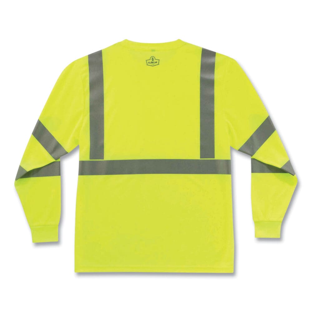 GloWear 8391 Class 3 Hi-Vis Long Sleeve Shirt, Polyester, Lime, 3X-Large, Ships in 1-3 Business Days