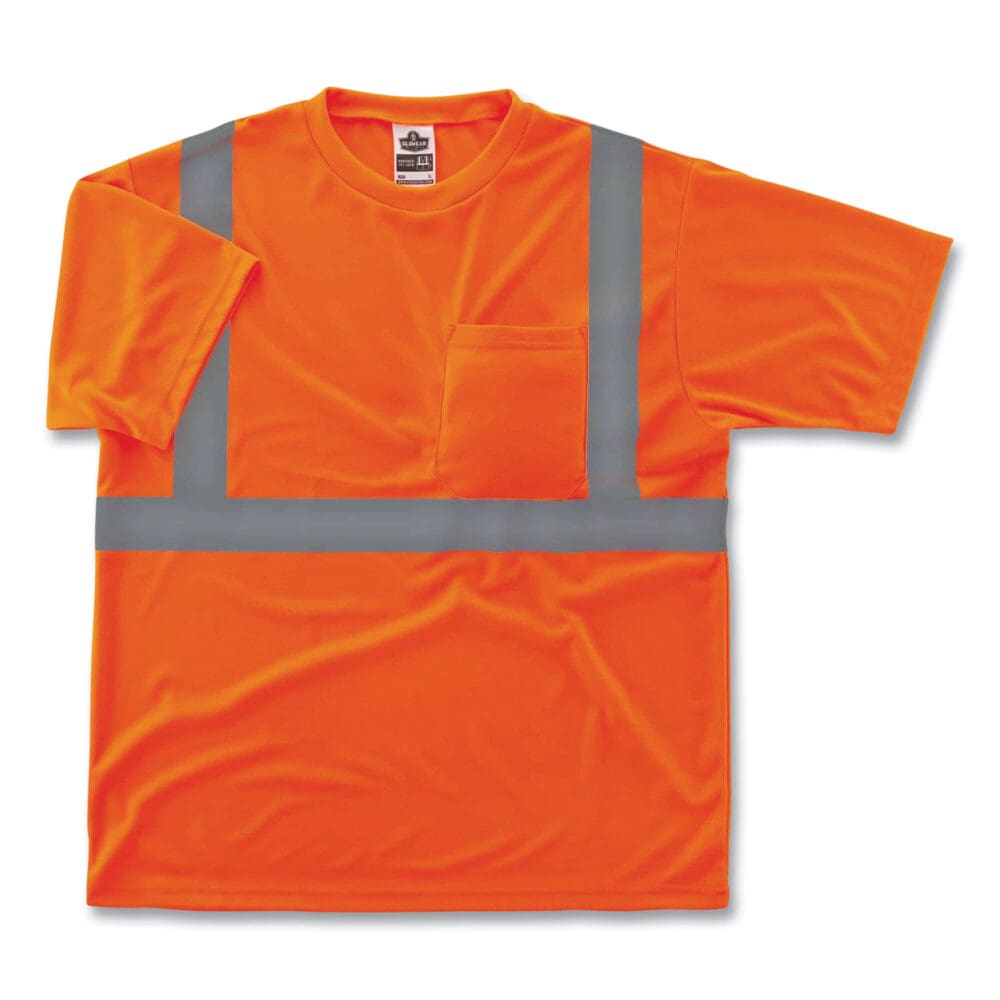 GloWear 8289 Class 2 Hi-Vis T-Shirt, Polyester, Orange, 3X-Large, Ships in 1-3 Business Days