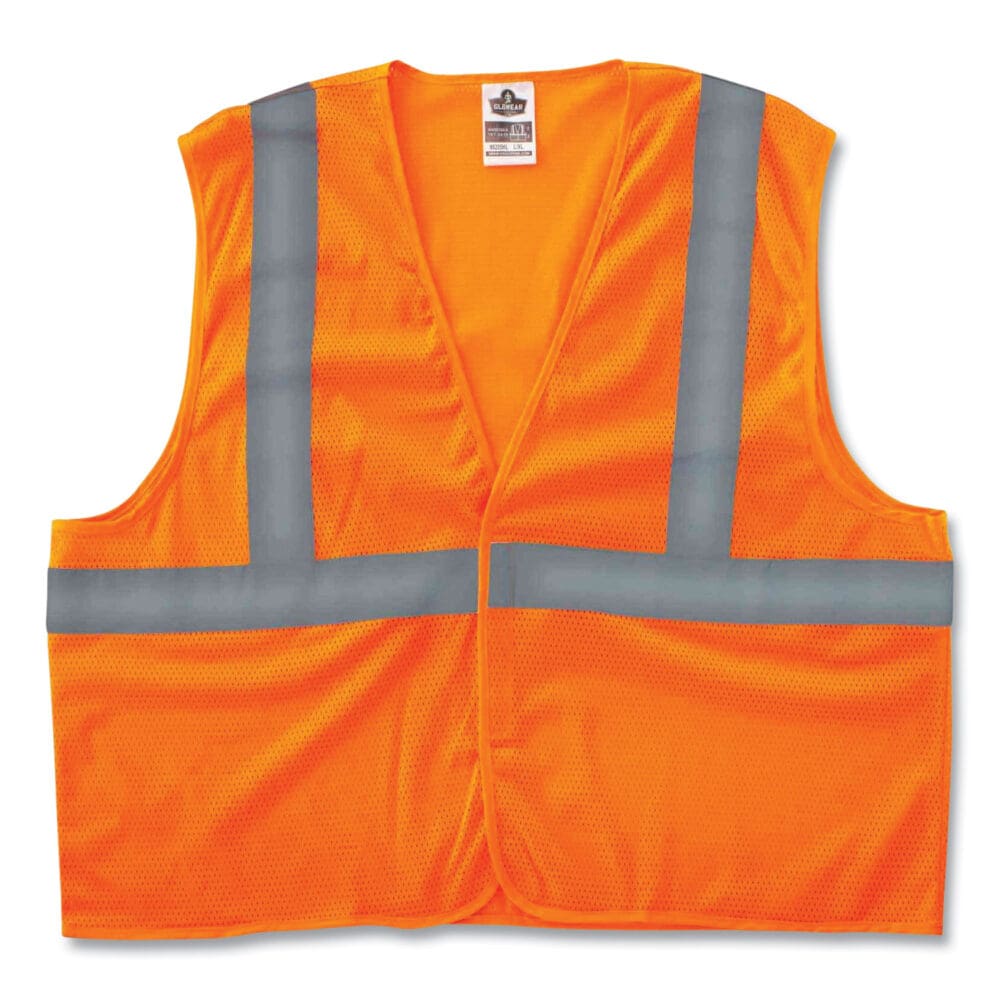 GloWear 8205HL Class 2 Super Economy Mesh Vest, Polyester, Orange, X-Small, Ships in 1-3 Business Days