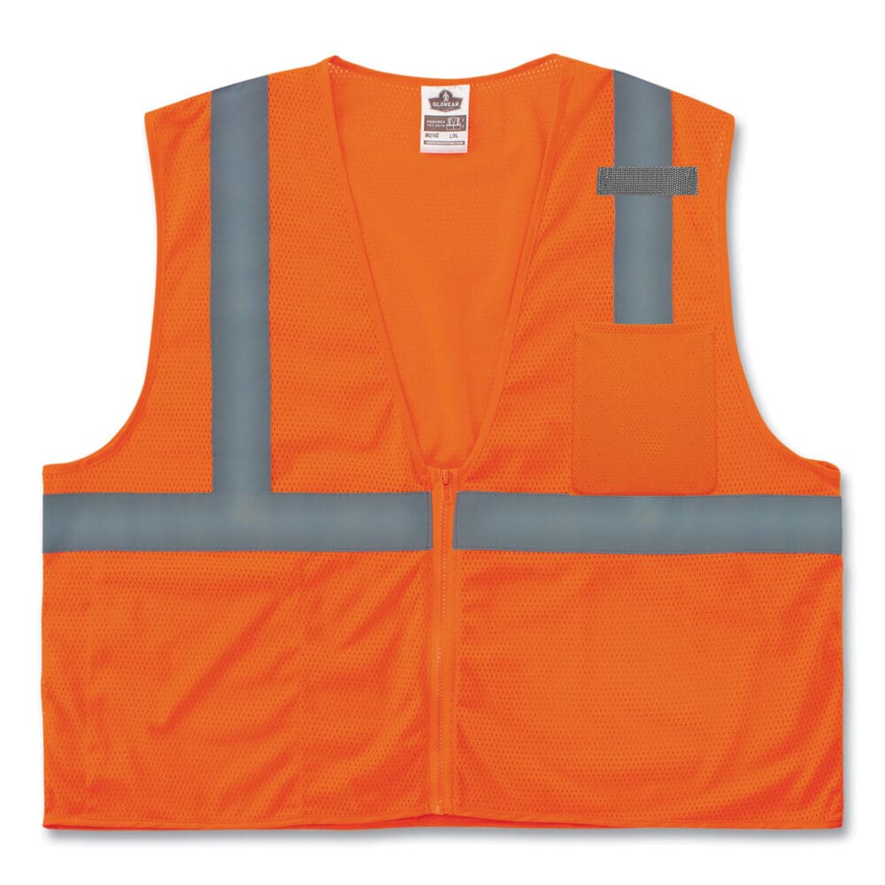 GloWear 8210Z Class 2 Economy Mesh Vest, Polyester, Orange, 4X-Large/5X-Large, Ships in 1-3 Business Days