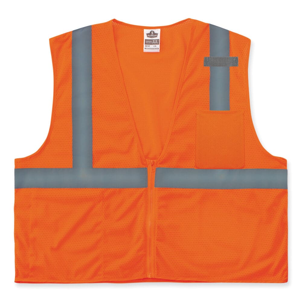 GloWear 8210Z Class 2 Economy Mesh Vest, Polyester, Orange, 2X-Large/3X-Large, Ships in 1-3 Business Days