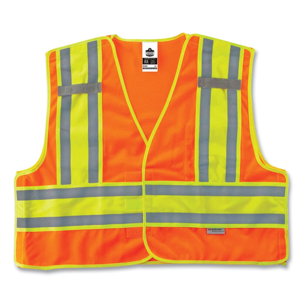 GloWear 8245PSV Class 2 Public Safety Vest, Polyester, 6X-Large/7X-Large, Orange, Ships in 1-3 Business Days