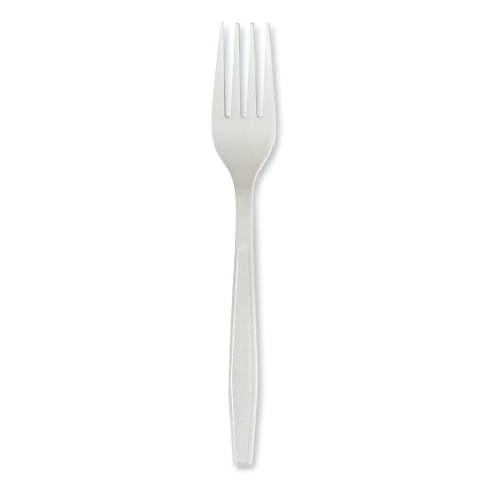 Heavyweight Polypropylene Cutlery, Fork, White, 1000/Carton