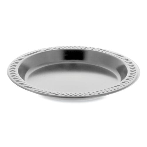 Meadoware Impact Plastic Dinnerware, Plate, 6" dia, Black, 1,000/Carton
