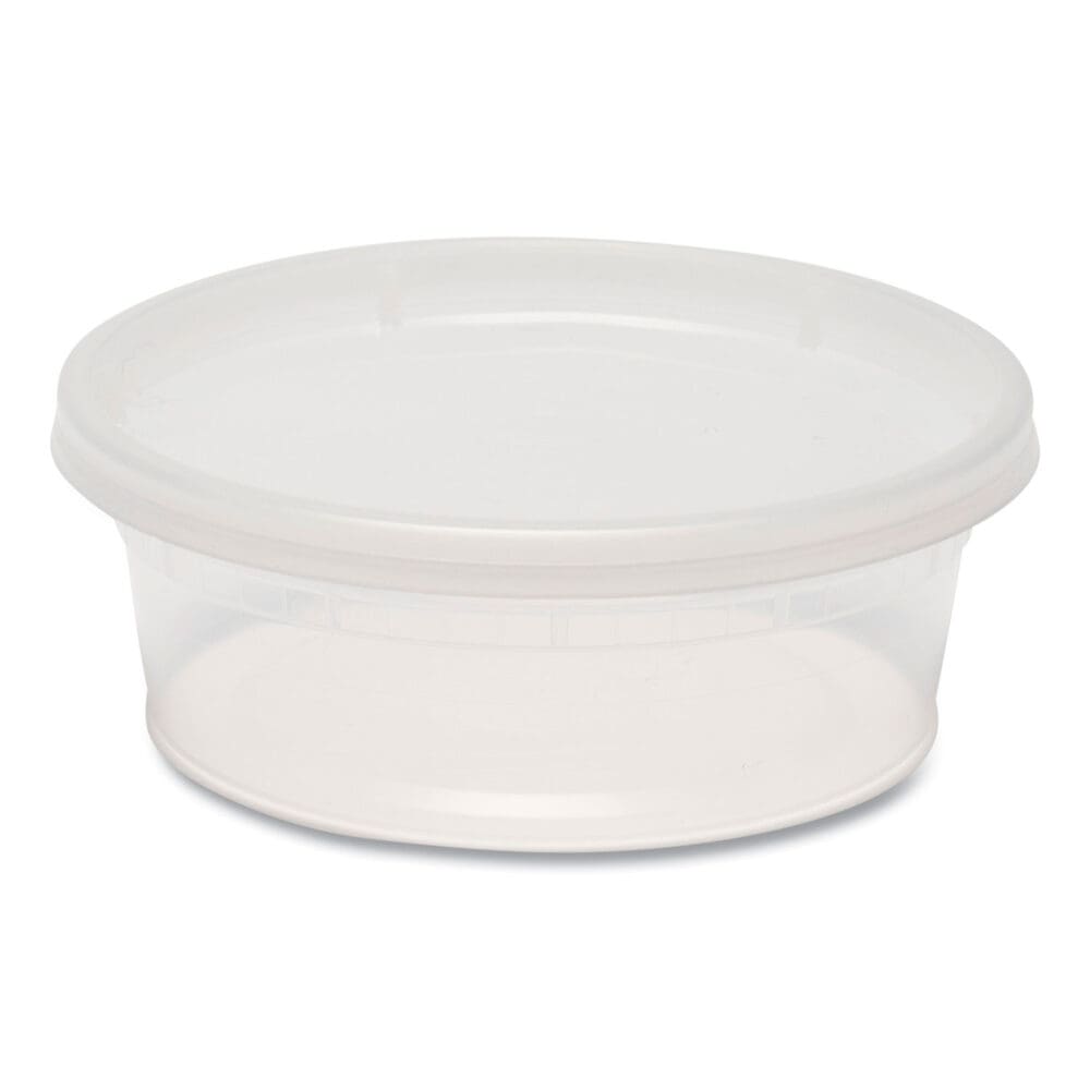 Plastic Deli Container with Lid, 8 oz, Clear, Plastic, 240/Carton