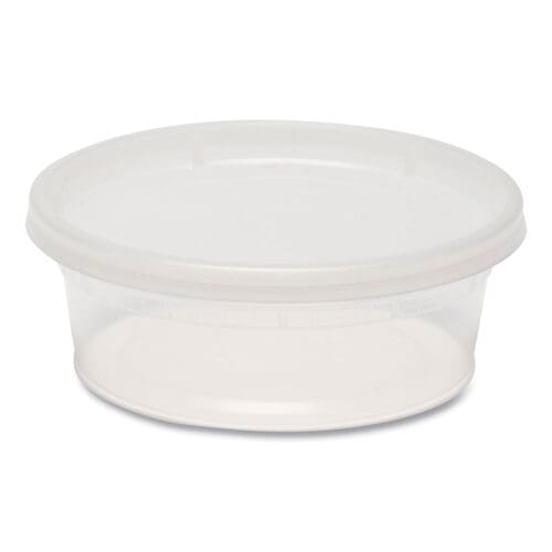 Plastic Deli Container with Lid, 8 oz, Clear, Plastic, 240/Carton