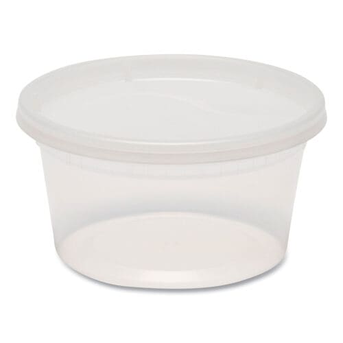 Plastic Deli Container with Lid, 12 oz, Clear, Plastic, 240/Carton