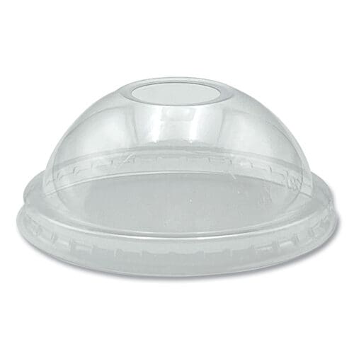 PET Cold Cup Dome Lids, Fits 9 oz to 10 oz PET Cups, Clear, 100/Pack