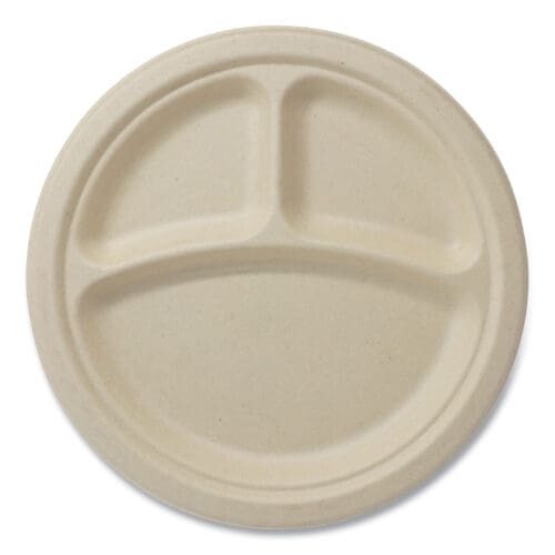 Fiber Plates, 9" dia, Natural, 1,000/Carton