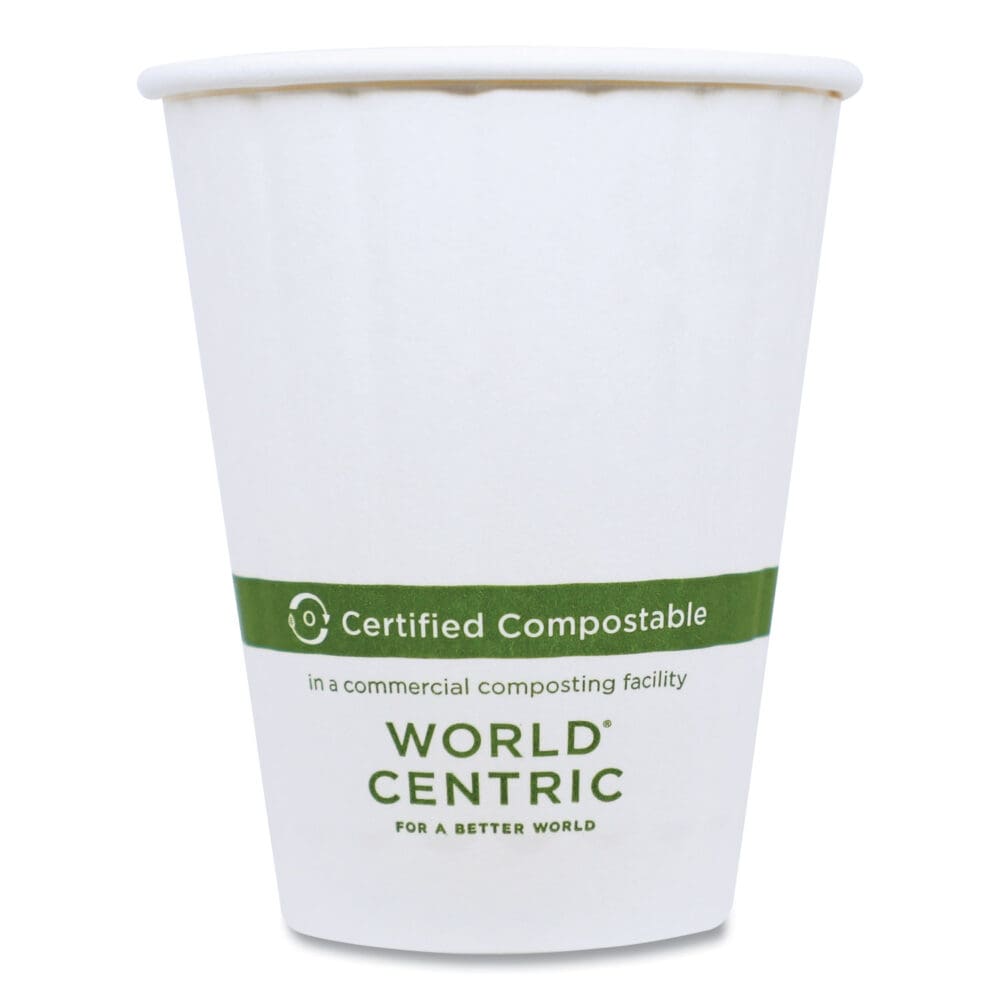 Double Wall Paper Hot Cups, 12 oz, White, 1,000/Carton