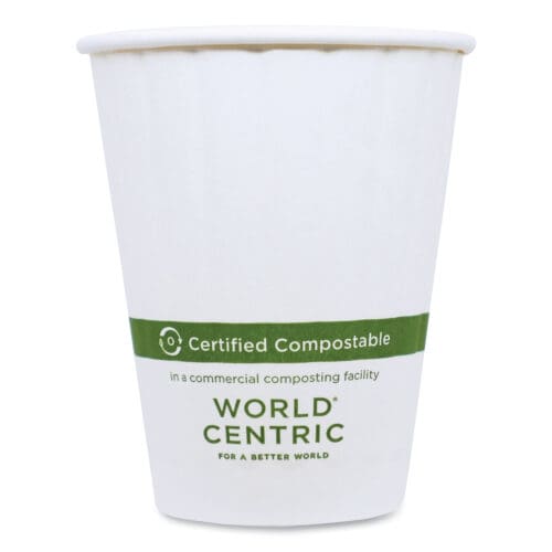 Double Wall Paper Hot Cups, 8 oz, White, 1,000/Carton