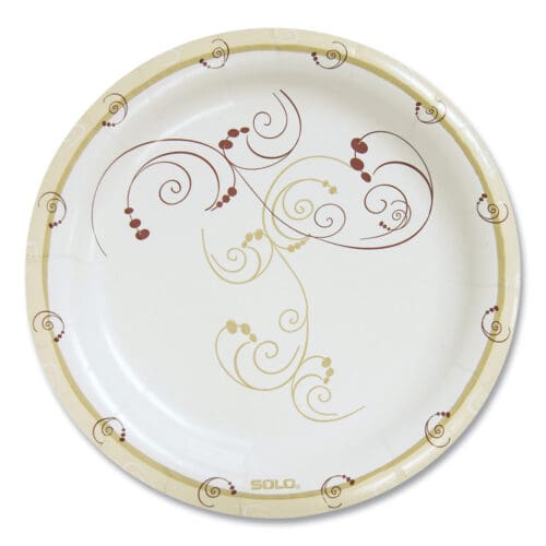 Symphony Paper Dinnerware, ProPlanet Seal, Mediumweight Plate, 8.5" dia, Tan, 125/Pack, 4 Packs/Carton