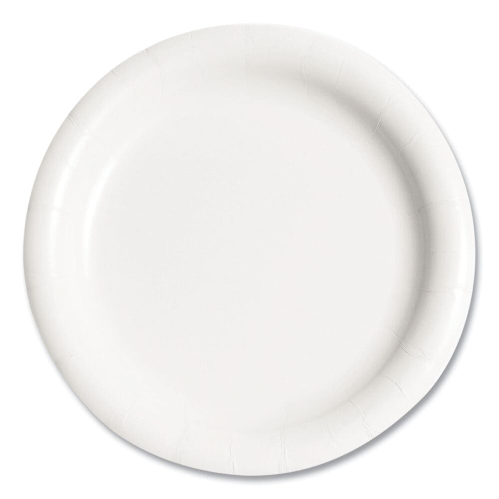 Bare Eco-Forward Clay-Coated Mediumweight Paper Plate, ProPlanet Seal, 9" dia, White, 125/Pack, 4 Packs/Carton
