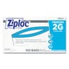 Double Zipper Freezer Bags, 2 gal, 2.7 mil, 13" x 15.5", Clear, 100/Carton