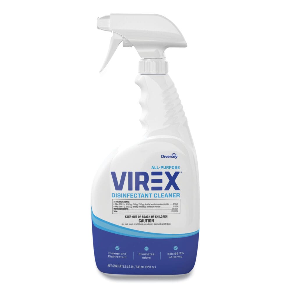 Virex All-Purpose Disinfectant Cleaner, Citrus Scent, 32 oz Spray Bottle, 8/Carton