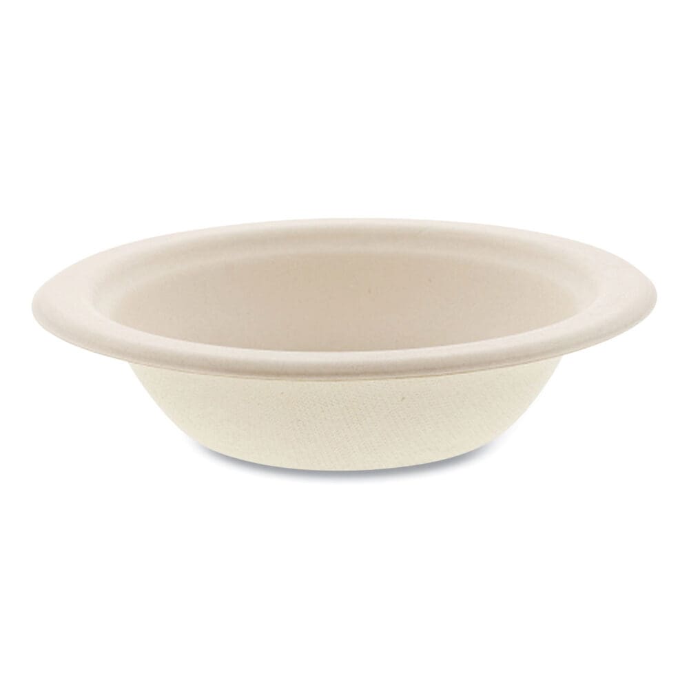 Bagasse PFAS-Free Dinnerware, Round Bowl, 12 oz, Tan, 1,000/Carton