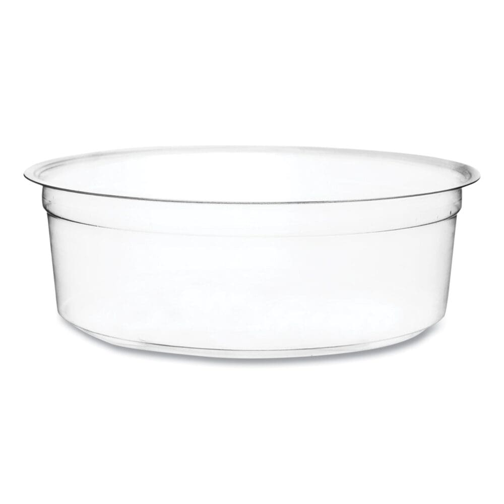 Round Deli Pots, 8 oz, 4.6" Diameter x 1.5"h, Clear, Plastic, 500/Carton