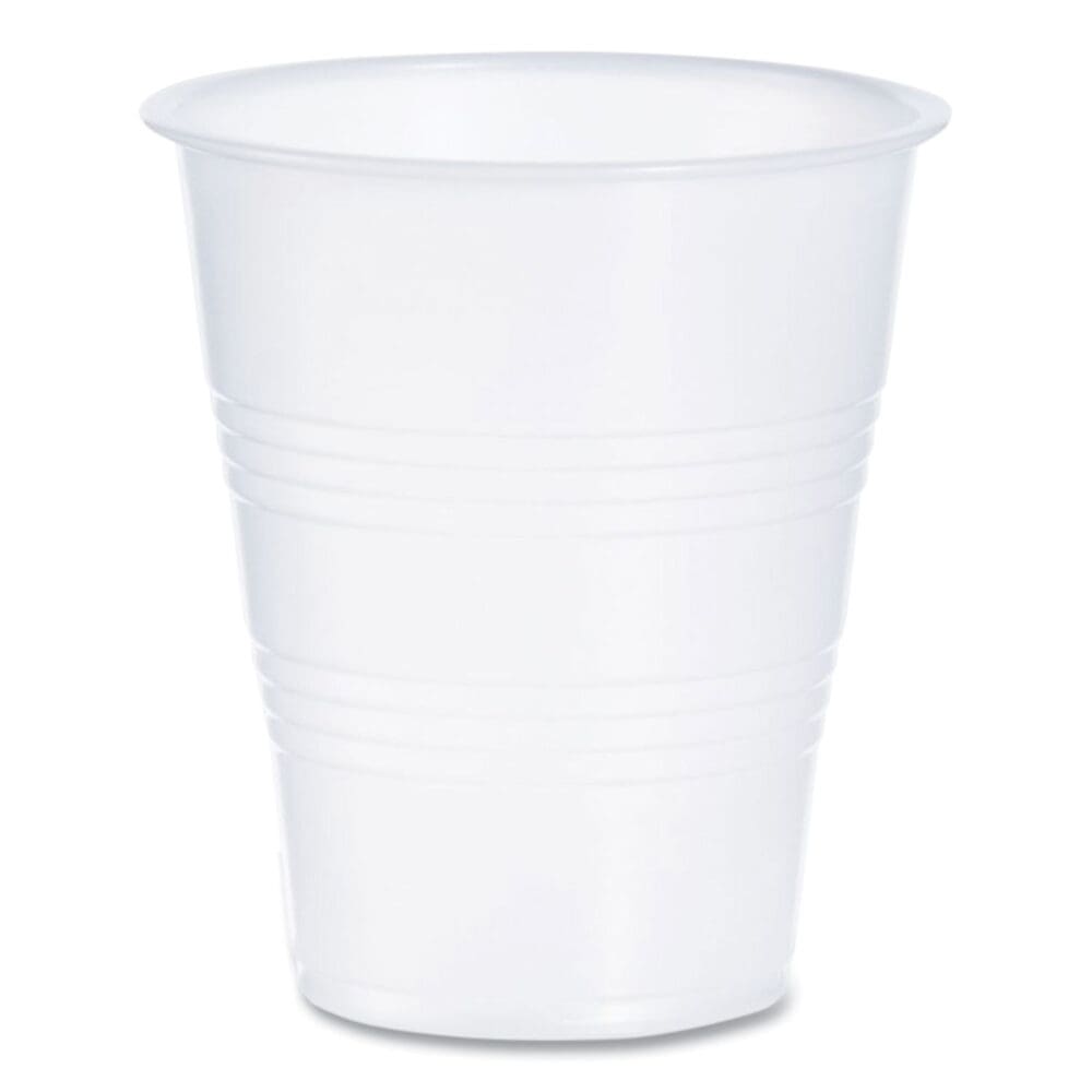 High-Impact Polystyrene Cold Cups, 7 oz, Translucent, Clear, 100/Pack