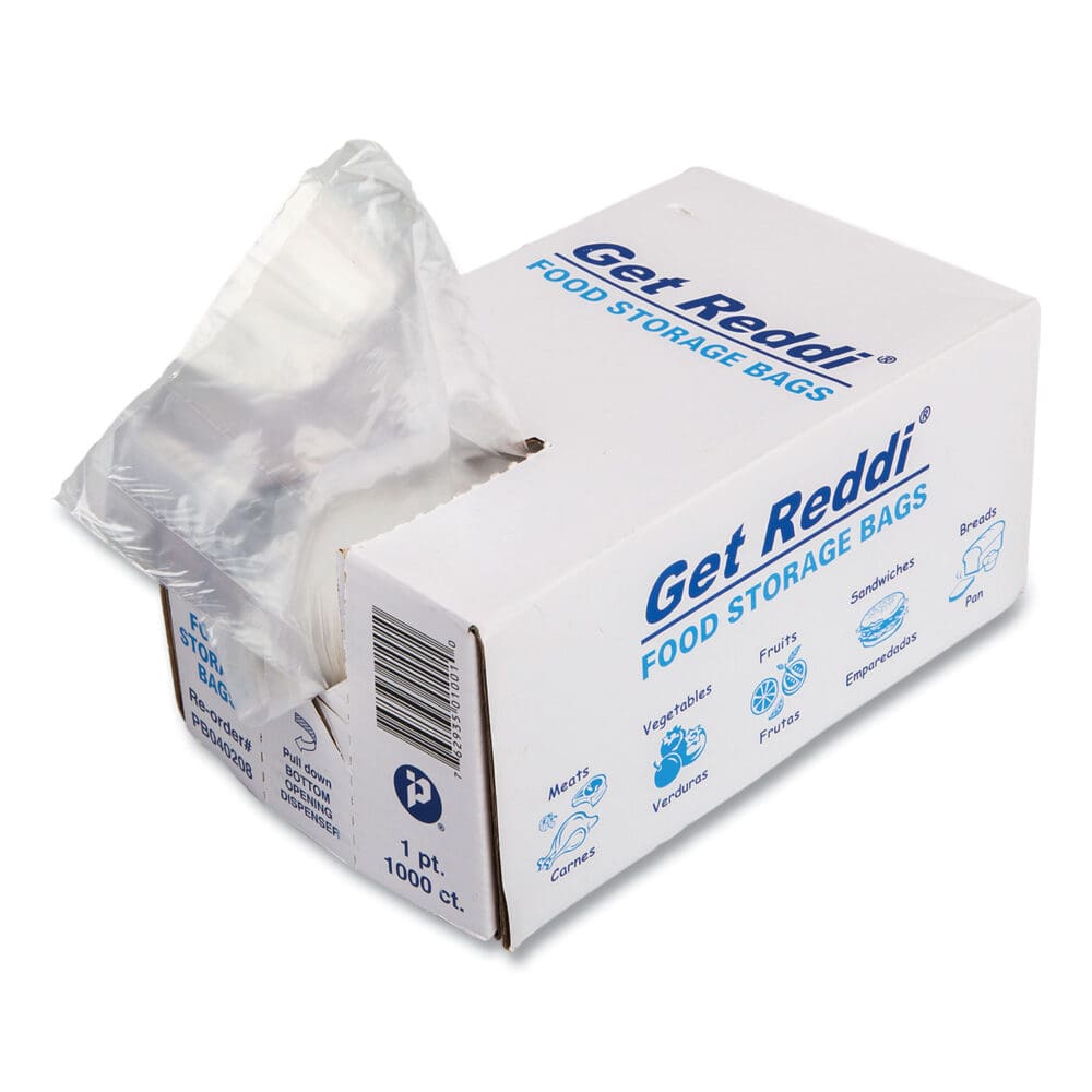 Food Bags, 16 oz, 0.68 mil, 4" x 8", Clear, 1,000/Carton
