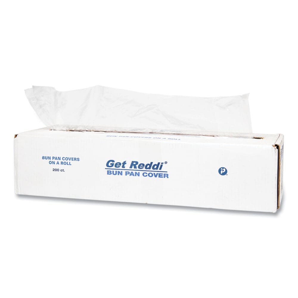 Poly Bun Pan Cover Lid, 21 x 35, 19 Micron, Clear, Plastic, 200/Carton
